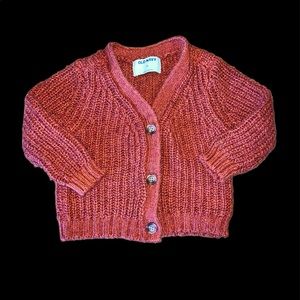 Toddler girl, burnt orange, button down, knit sweater